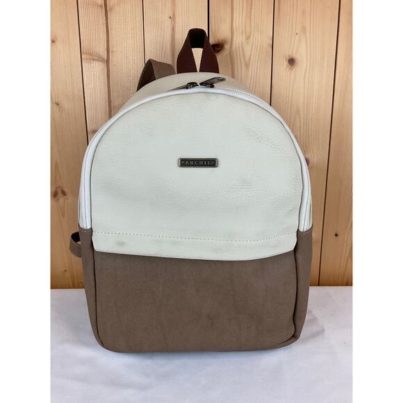 Parchita Bruno Backpack, Beige/Brown - about 12x9x4 inches main image 5
